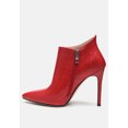 thumbnail image 5 of LOLITA Woven Texture Stiletto Boot in Red, 5 of 7
