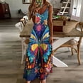 thumbnail image 2 of Colorful Butterfly Sleeveless Dress Dresses Summer Elegant Dresses for Women Long Dress, 2 of 6