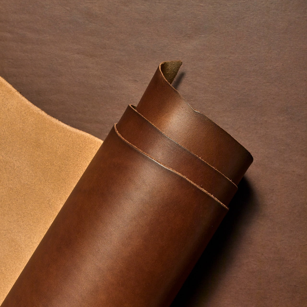 Valdibrana Conceria, Tarano, Italian Vachetta Leather, Panel, Classic Brown