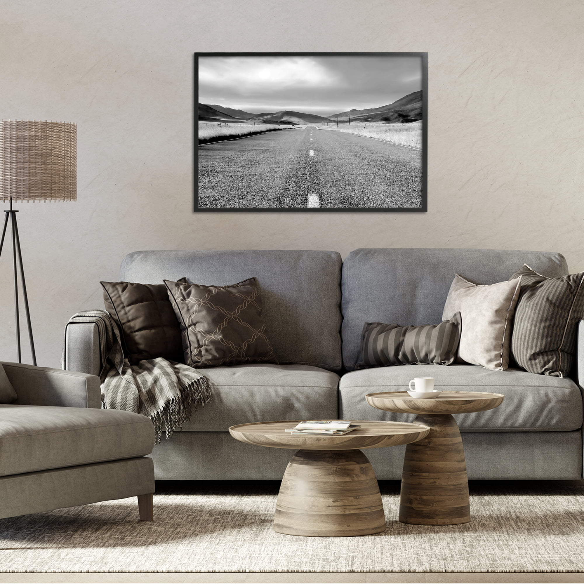 Stupell Industries Open Road Through Rolling Hills Black Framed Giclee Art, design by Steve Toole
