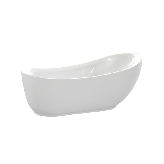 Anzzi Ft-Az090 Talyah 71" Soaking Bathtub For Freestanding Installations - White