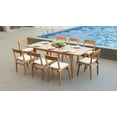 thumbnail image 1 of ROSSIO - Tempur 9 Pieces Teak Extendable Patio Dining Set, with Cushions,Brown, 1 of 14