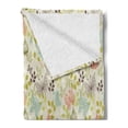 thumbnail image 2 of Butterfly Soft Flannel Fleece Blanket, Vintage Inspirations in Soft Colored Floral Arrangement with Sketch Style Animals, Cozy Plush for Indoor and Outdoor Use, 70" x 90", Multicolor, by Ambesonne, 2 of 5