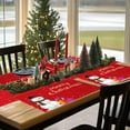 thumbnail image 5 of MIZHONA Christmas Snowman Placemats Set of 4,Red Winter Linen Table Mats for Table Decorations 12x18 in, 5 of 7