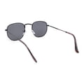 thumbnail image 4 of Polarized Mens Retro Hipster Thin Metal Rim Geometric Oval Sunglasses All Black, 4 of 4