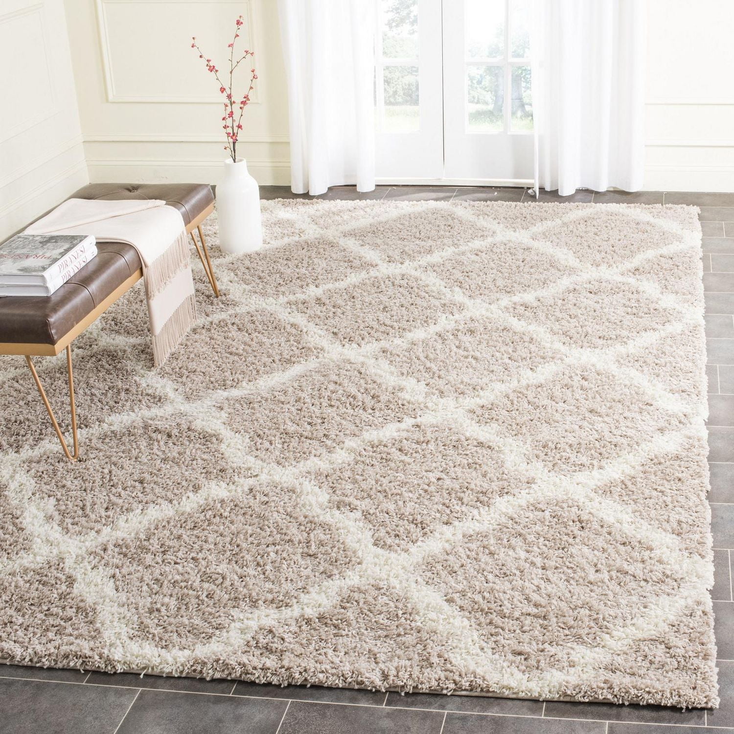 Safavieh Dallas Logan Tapis Géométrique Shag