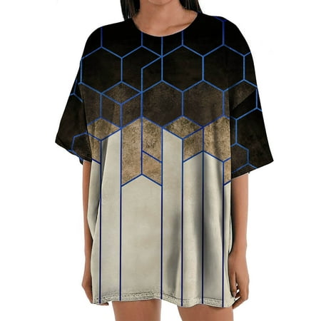 

YFPWM Woman Blouses Elegant Casual Cute Tops Lace Tops Yoga Tops Tube Tops Wrap Tops Basic Tops Scrub Tops Custom Shirt Fall Blouses Rhinestone Top Geometric Short Sleeve Print Pattern Tops