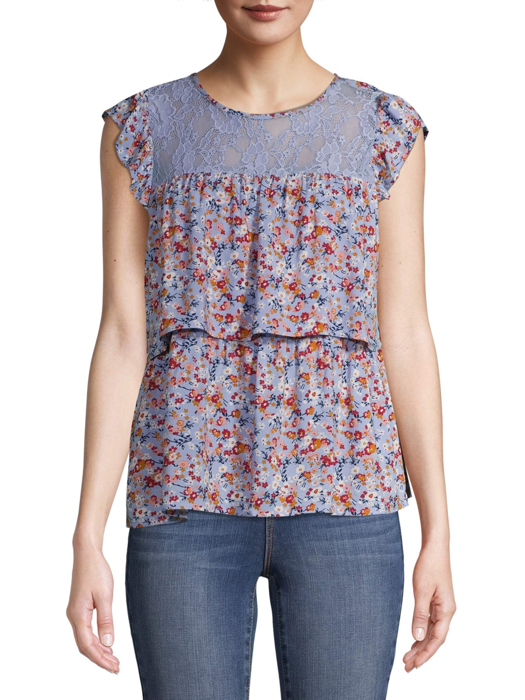 No Boundaries No Boundaries Juniors' Smocked Waist Peasant Tank Top