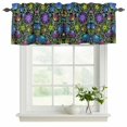 thumbnail image 2 of 2 Pack Valances for Windows, Abstract Flower Window Valances for Living Room/Bedroom/Bathroom, Geometric Colorful Floral Leaf Plant Light Filtering Kitchen Curtain Valance 42"W x18" L, 2 of 9