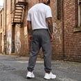 thumbnail image 4 of Men's Jogger Sweatpants Drawstring Elastic Waist Casual Relaxed Fit Athletic Solid Color Lounge Trousers with Pockets, 4 of 7