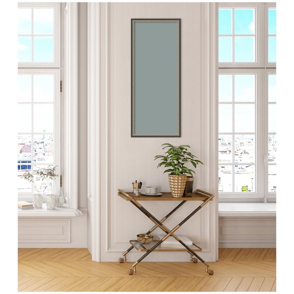 Kate and Laurel Framed Fabric Pinboard 17 x 41, Printed Linen Decorative Bulletin Board for Use as a Vision Board or Wall Organization, Matinee Black Bronze Frame
