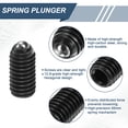 thumbnail image 4 of Uxcell 5pcs Screw Thread Ball Plunger M6 x 12mm High Carbon Steel Hex Socket Spring Plunger Ball for Lubrication Pneumatic Tools, Black, 4 of 7
