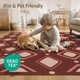 thumbnail image 2 of ODIKA 9'x12' Pink Maroon Geometric Design Washable Area Rug Intricate Diamond Pattern with Modern Flair Non-Shedding, Easy Care for Master Suite, California King, Under Bed, 2 of 5