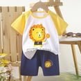 thumbnail image 2 of UAYOTSE Toddler Baby Boy Clothes short Sleeve Color Block 0 6 12 18 24 Months Sweatshirt Top Drawstring Pants Set 2Pcs,Sizes 2-3 Years, 2 of 4