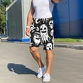 thumbnail image 4 of Haiem Black White Spooky Ghosts Men's Pajama Short with Soft Woven Cotton Elastic Waistband Sleep Short-3X-Large, 4 of 9