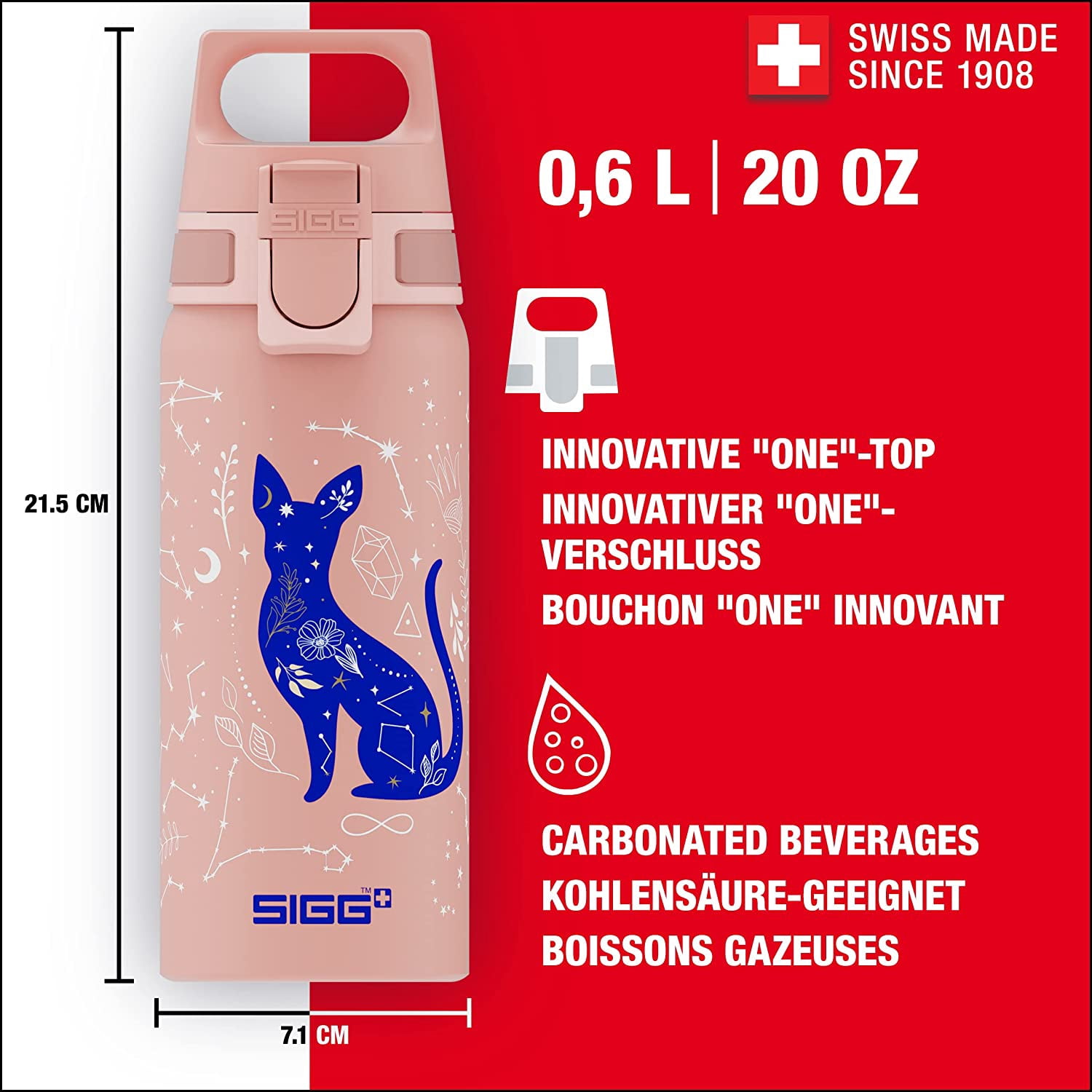 SIGG Aluminum Kids 20 oz BPA-Free Leak-Proof Lightweight Kids Water Bottle My Universe