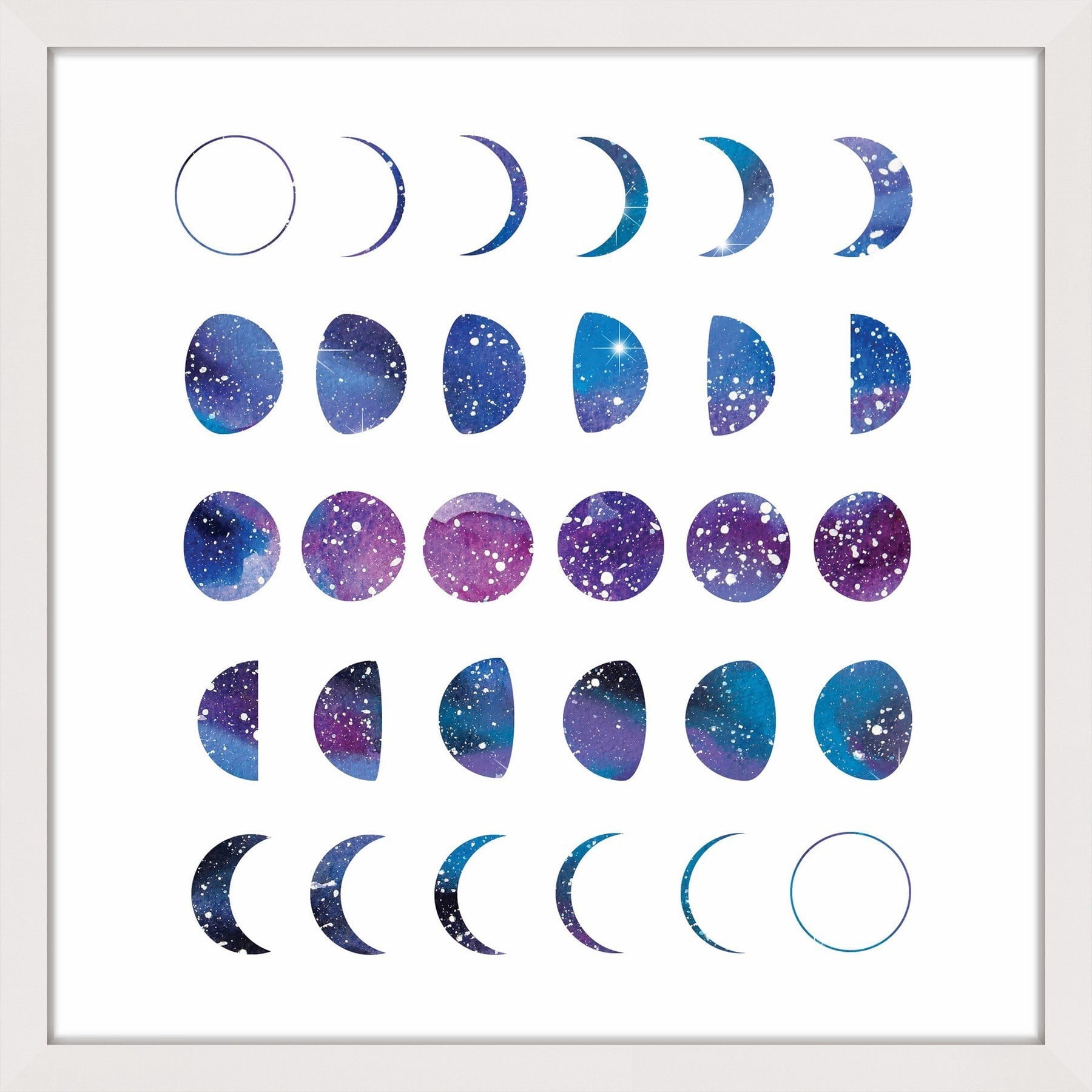 Marmont Hill "Moon Phases 2" by Shayna Pitch Framed Painting Print