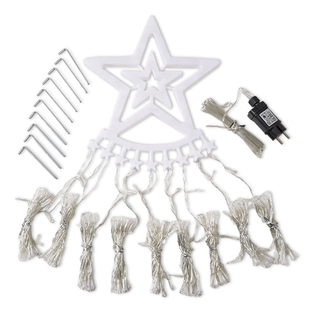 Cateissary Star Yard IP65 impermeable cascada decoración LED lámpara DIY interior hogar noche iluminación para decoración de fiesta Kits de decoración para fiestas Luz calida Enchufe de la UE Cateissary HA011618-04B