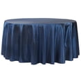 thumbnail image 1 of 1 Pc, Taffeta Tablecloth 120" Round - Navy Blue(Machine Washable) For Weddings, Birthday Celebrations, Quinceaneras Or Special Occasion, 1 of 1