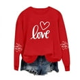thumbnail image 2 of Ounisa Womens Oversized Sweatshirt No Hood Fall Crewneck Love Heart Letter Graphic Pullover Sweatshirts Vintage Long Sleeve Tops, 2 of 7
