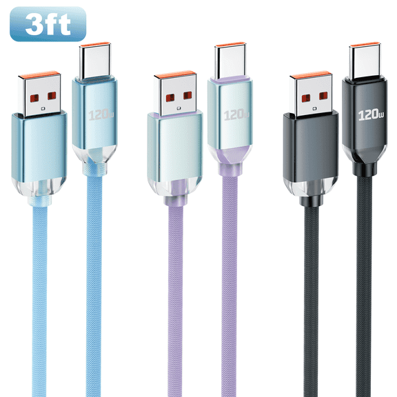 OWNTECH USB A to USB C [3Pack, 3FT]Cable, Fast Charger Cord Nylon Braided Compatible with Samsung Galaxy Series and Other USB C Devices-Muticolor