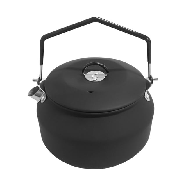 Outdoor Stainless Steel Kettle Locking Handle Camping Hung Pot Portable Coffee Pot Tea Pot Picnic Cooker 1.1L Teapot Water Boiling Accessory