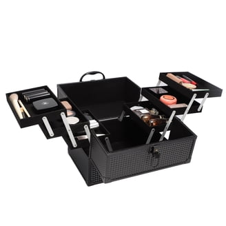 Walmart Cosmetic Train Case Cosmetics Organizer with 4 Trays for