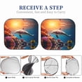 thumbnail image 6 of Windshield Sun Shade, Underwater Plant Dolphin Foldable Car Sun Shade Windshield for Front, 2 Pieces, 6 of 7