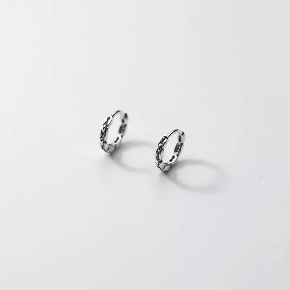 K-KED Sterling Silver 925 solid plain hinged sleeper earrings 13mm