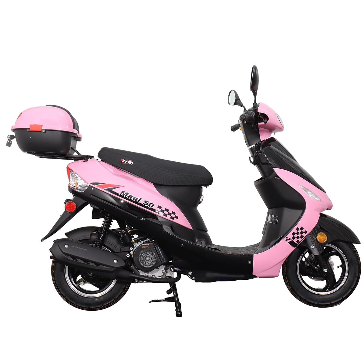 X-Pro Brand New 50cc Gas Moped Motorcycle, 10" Aluminum Wheels Electric/Kick Start! Large Headlights