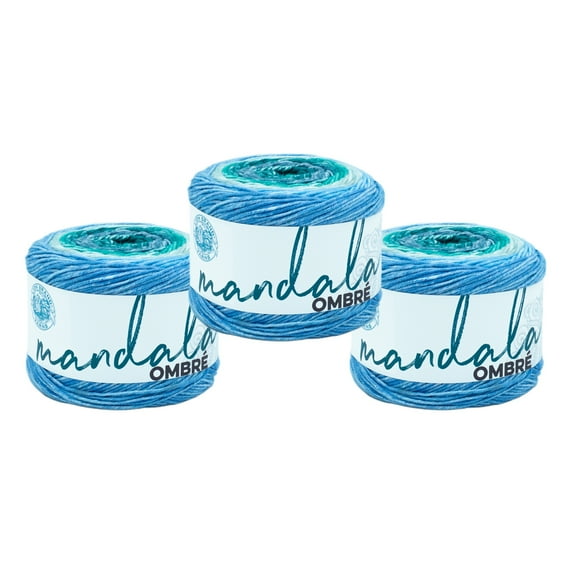 Lion Brand Yarn Mandala Ombré Mantra Medium Acrylic Yarn 3 Pack