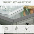 thumbnail image 5 of Kadyn Kitchen Island Rolling Carts with Storage, Stainless Steel Top and Spice Rack, Kitchen Island Carts for Kitchen, Dining Room, Gray, 5 of 7