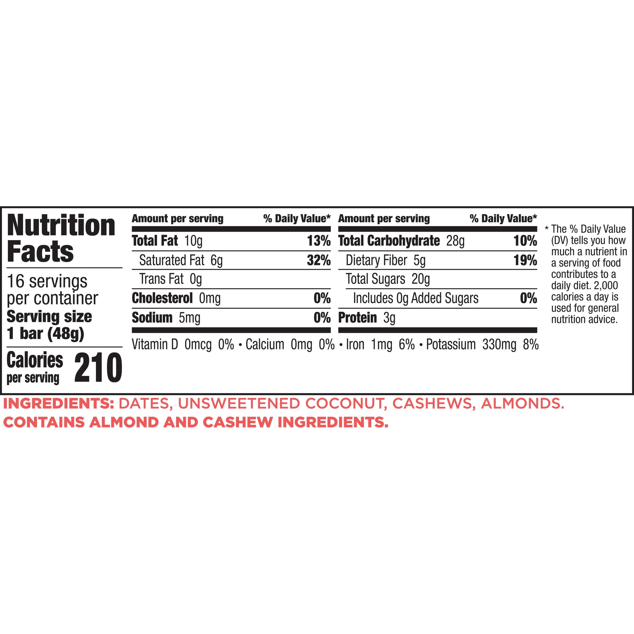 Larabar Coconut Cream Pie Fruit and Nut Bars, Gluten Free and Vegan, 16 Ct, 27.2 oz