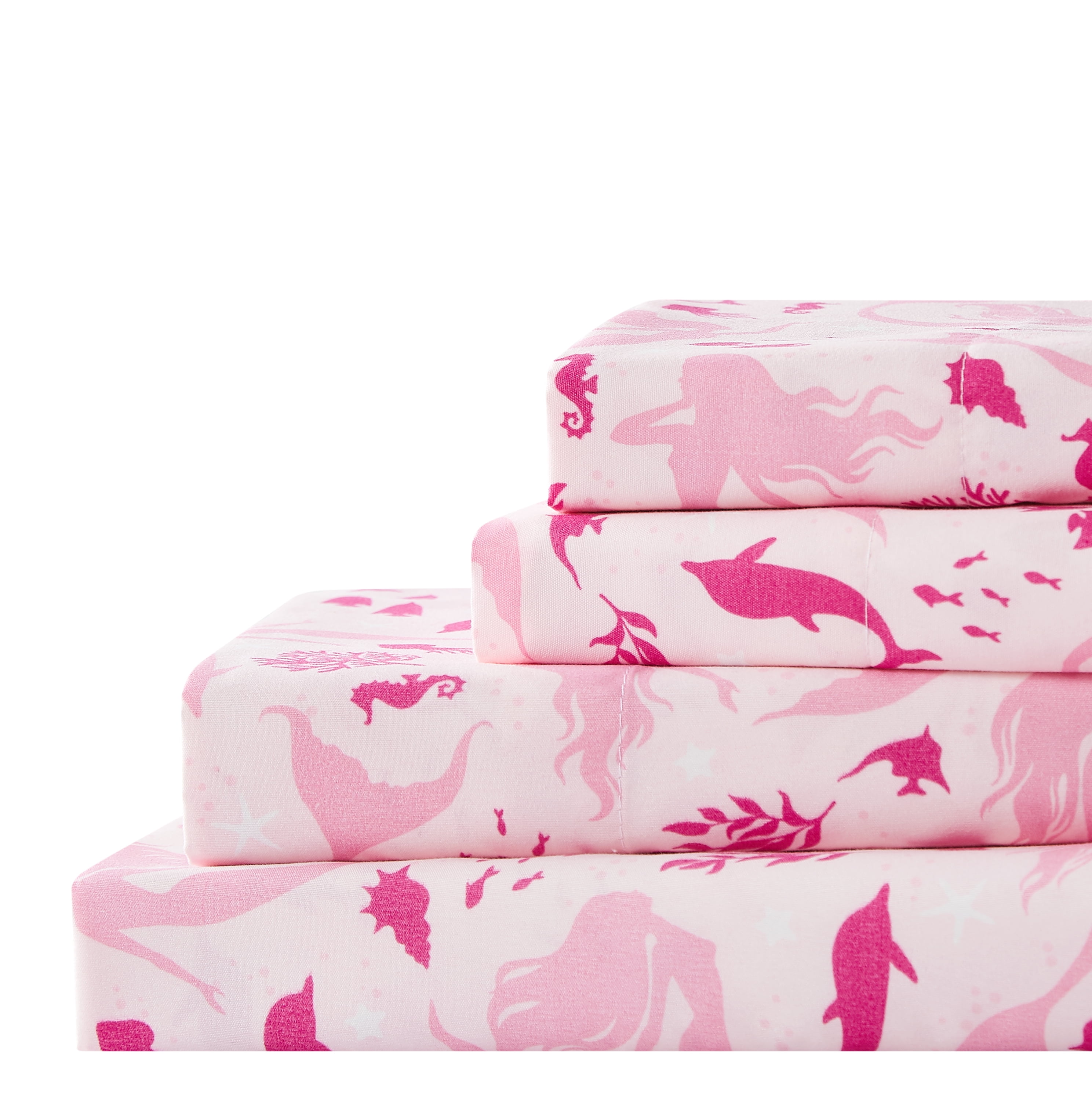 Pretty in Pink Mermaid 4-piece Sheet Set Full