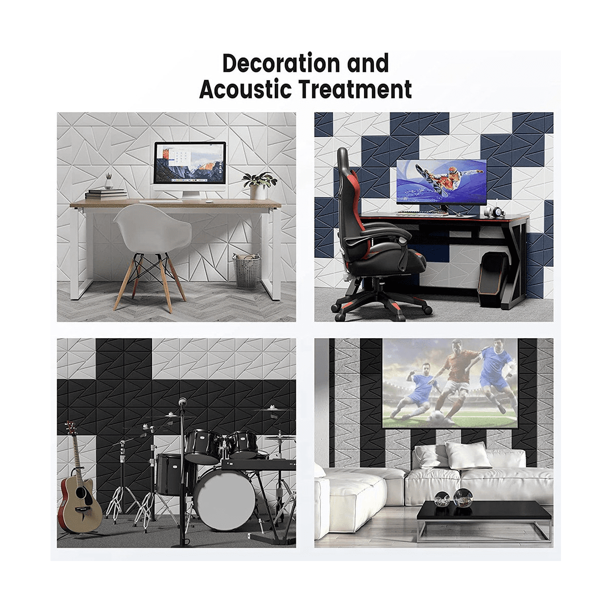 16Pcs Acoustic Panel with Self-Adhesive,12X12X0.4in Sound Proof Panel,Sound Panel High Density Studio Office,4