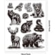 thumbnail image 2 of Sello de goma con diseño de animales del bosque, 18 x 22 cm, con diseño de lobo, tigre, oso y ciervo. Sellos de goma EVA para repujado., 2 of 9