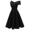 thumbnail image 2 of KaLI_store Formal Dress Women's Summer Ruched Bodycon Dress Sleeveless One Shoulder Wrap Satin Belted Midi Dress Black,S, 2 of 5