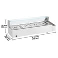 thumbnail image 6 of KFFKFF 4-Section Electric Buffet Server, 4 x 8QT, 1500W, Stainless Steel with Glass Lid, Adjustable Heat 86-185°F for Catering and Restaurants, Silver, 6 of 9