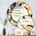 thumbnail image 3 of Designart "In Motion with Gold and Black II" Abstract Shapes Round Wall Mirror - Modern Oval Printed Decorative Oversized Mirror - Multiple Color Options, 3 of 4