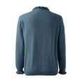 thumbnail image 3 of Sweaters for Women 2025 Fall Winter Long Sleeve Button Ruffle Crewneck Casual Knit Jumper Top Womens Pullover Sweaters, 3 of 6