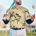 thumbnail image 4 of Fotbe Vintage Bird Baseball Jersey Shirt for Men and Women, Casual Short Sleeves Button Down T-Shirt-4X-Large, 4 of 9