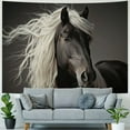 thumbnail image 4 of BCIIG Long Hair Horse Tapestry Wall Hanging Unique Style Graphic Tapestries Home Wall Decor Art for Living Room Bedroom Apartment Farmhouse Dorm 40x30inch, 4 of 6
