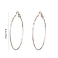 thumbnail image 3 of Qarigey 1 par de pendientes de aro, colgantes de oreja redondos de estilo Simple creativo, accesorio de moda, adornos de orejas para decoración dorada Ropa, zapatos y accesorios Miscelánea Plata 9cm Qarigey AP009026-25B, 3 of 6