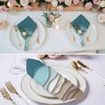 thumbnail image 2 of Teal Blue Ombre Cream Cloth Napkins, Modern Geometric Brown Aesthetic Washable and Reusable Dinner Napkins Set of 8, Table Napkin for Kitchen Party Birthday Wedding Hotel Housewarming 20"x20", 2 of 8