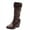 Brown, variant on Styesk Boots for Women Leather Face High Boots Thick Heels High Heels Belt Buckles Women's Boots Fashionable Knight Boots Work Boots for Women