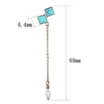 thumbnail image 2 of TK2814 - IP Rose Gold(Ion Plating) Stainless Steel Earrings with Synthetic Turquoise in Sea Blue, 2 of 3