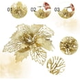 thumbnail image 3 of 24PCS Christmas Poinsettia with Clips Glitter Artificial Flower Winter Party Supplies for Xmas Tree Ornament Wedding Birthday Wreath Decoration, 3 of 7