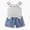 A1 White, variant on Toddler Girl Clothes Toddler Baby Girl Summer Outfit 9 12 18 24 Months 2T 3T 4T Baby Girl Outfit Set Bow Front Top Heart Embroidered Elastic Waist Denim Shorts 2 Pcs Clothes Set