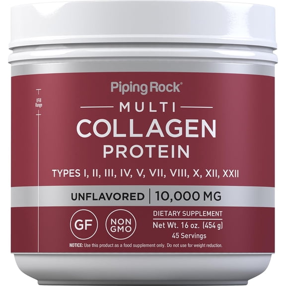 Multi Collagen Protein Powder | 10,000mg | 16 oz | by Piping Rock