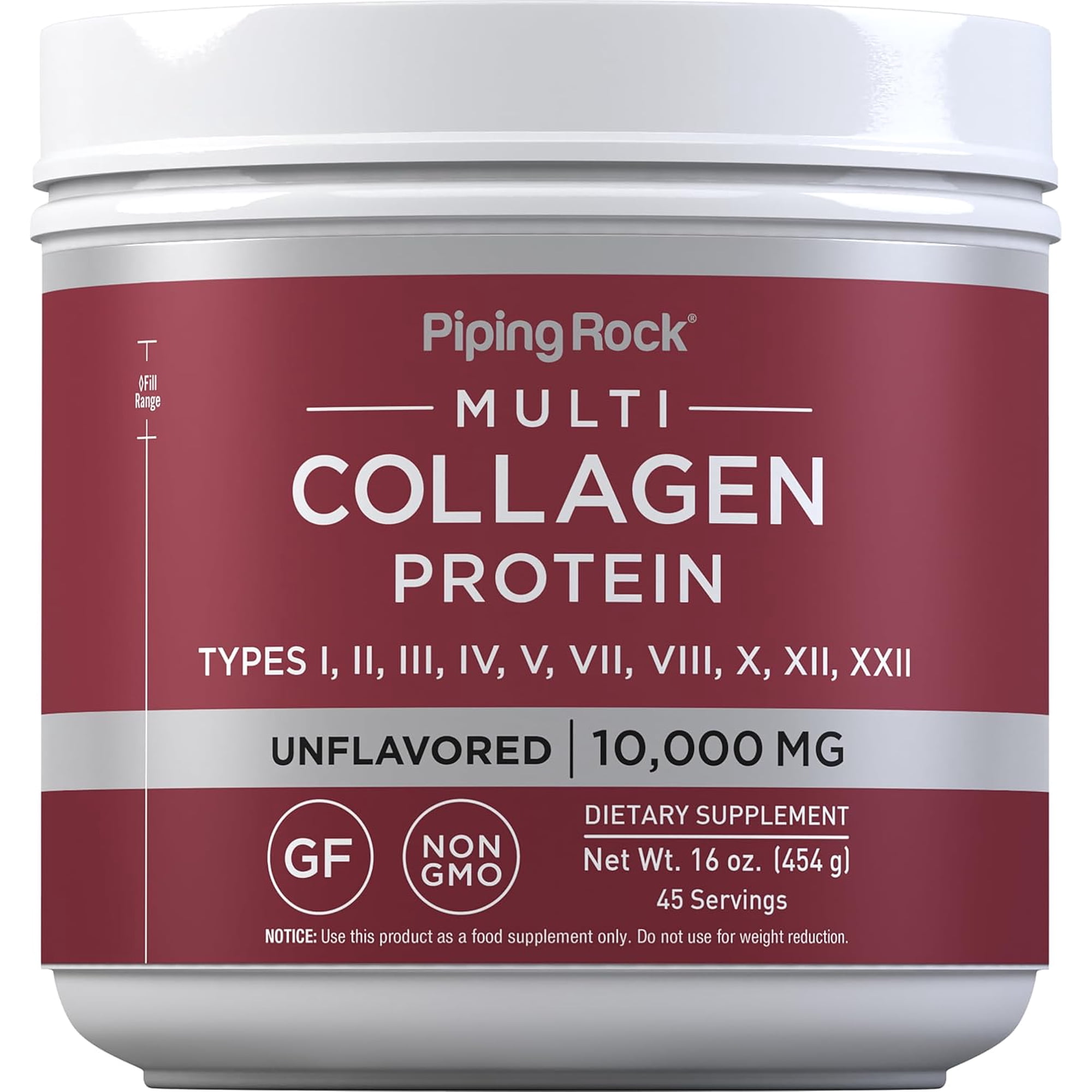 Multi Collagen Protein Powder | 10,000mg | 16 oz | by Piping Rock